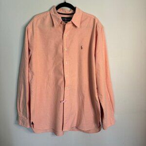 Ralph Lauren Kona Orange Classic Fit Long Sleeve Button Down Shirt Size XL